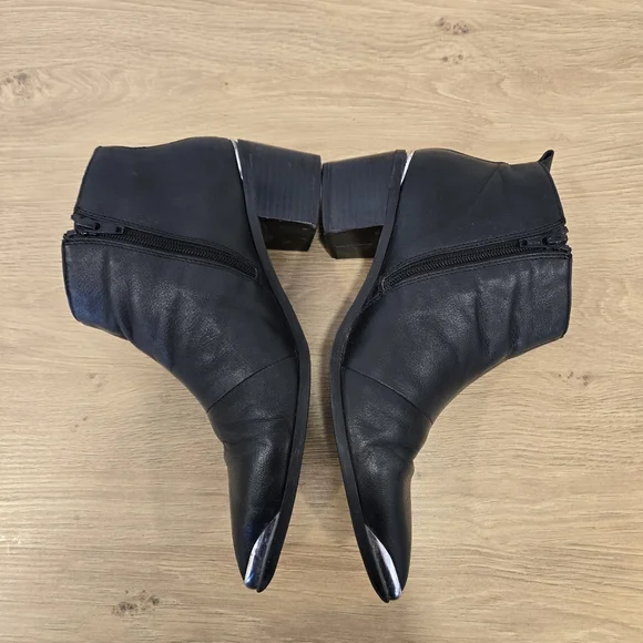 Topshop Black Silver Tip Heeled Ankle Boots Size 40 9.5 - Picture 8 of 9